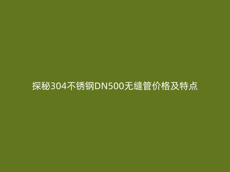 探秘304不銹鋼DN500無縫管價格及特點